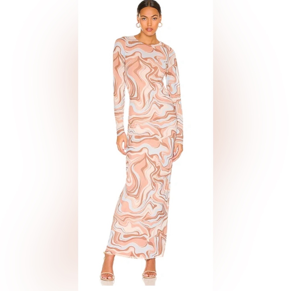 AFRM Alcove Long Sleeve Mesh Maxi Dress size: M